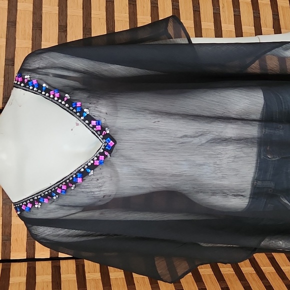 Poncho open swimsuit cover up - Picture 2 of 7